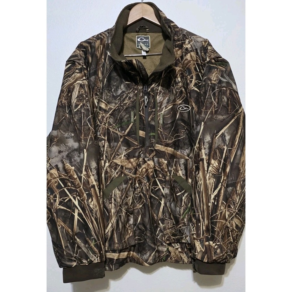 Drake Waterfowl Systems Duck Outdoor Hunting Jacket Hood Mossy Oak Camo Coat 3XL